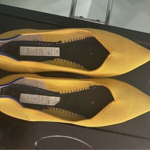 Rothy's Yellow Flats with Blue Trim